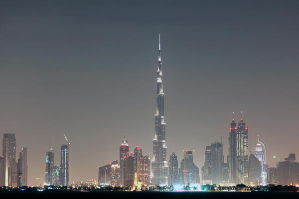 Højt oppe i Burj Khalifa